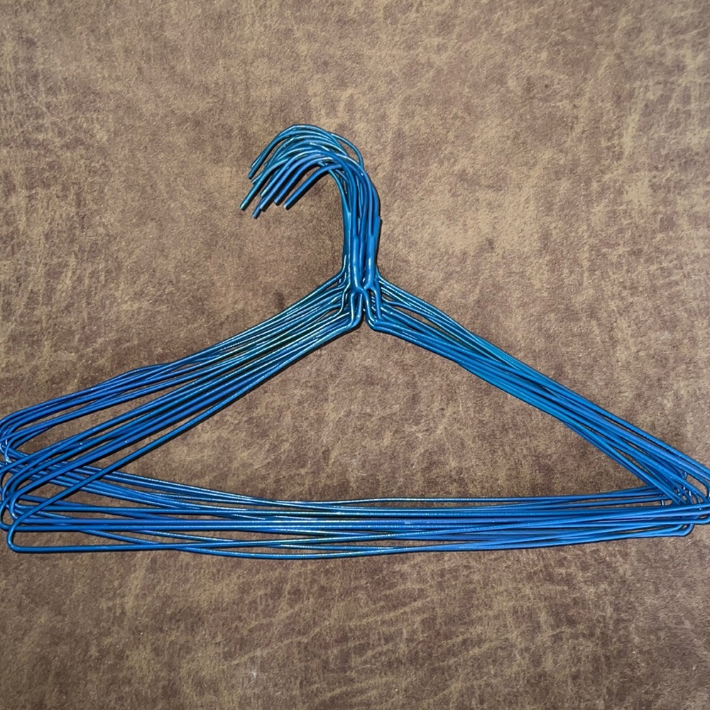 Dark Blue Coated Wire Hangers 15 Pack